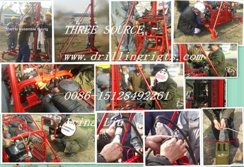Light weight drilling rig with DTH hammer
